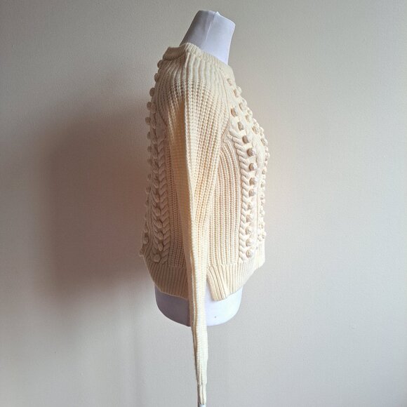 NEW Veronica Beard 100% Wool Ivory Hamilton Popcorn Sweater Size XS - Picture 5 of 16